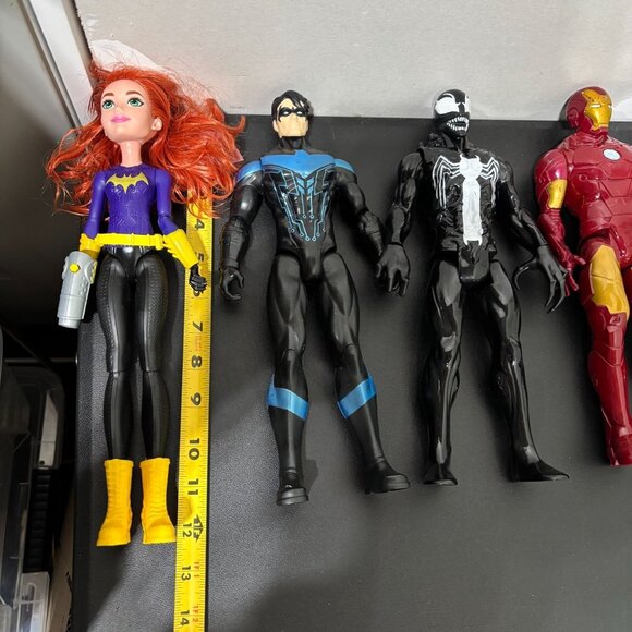 7pc12" Marvel / DC Superhero Lot Iron Man Captain A, Batman, Venom, Batgirl - Picture 11 of 11